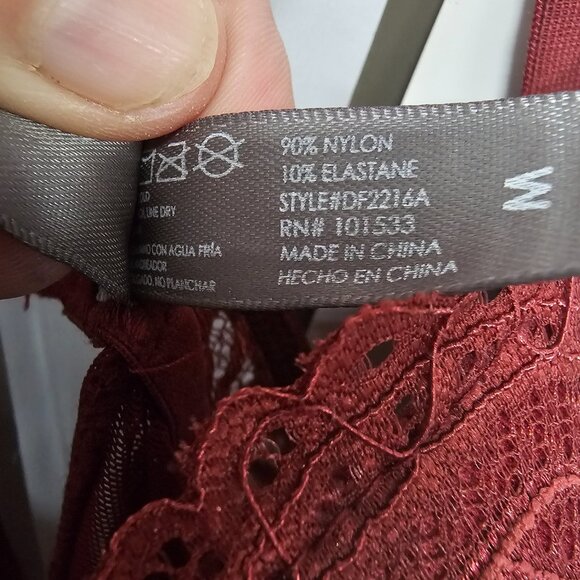 Daisy Fuentes Babydoll Y2K Tank Burgundy Goth Whimsigoth Fairy Mesh M NWT - Picture 9 of 11